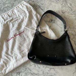 Salvatore Ferragamo Black Leather Shoulder Bag
